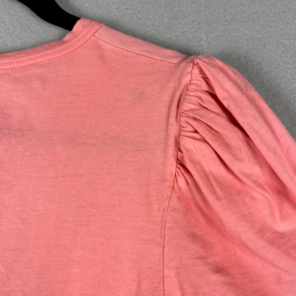 ALC Monica Cropped Top Womens Large Pink Cotton Short Sleeve Back Tie Casual - Picture 13 of 16